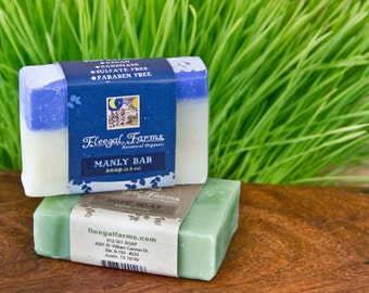 Manly Duo, natural soap for men, two cold process bars