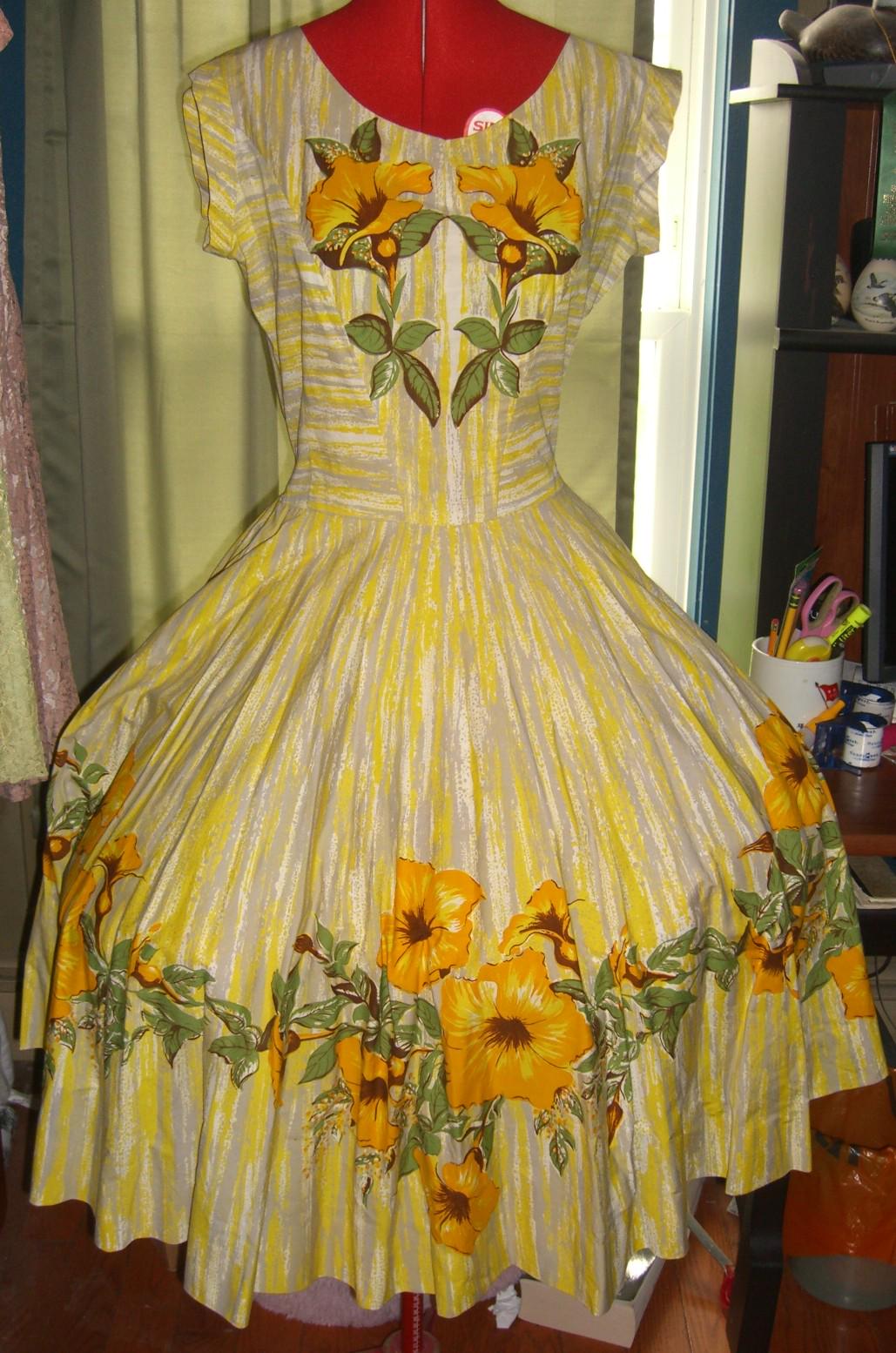 Yellow 1950s Dress - Etsy