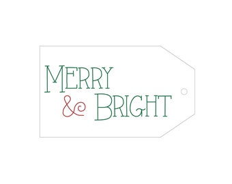 Merry & Bright Christmas Hang Gift Tags | Digital, Instant Download Holiday Gift Tags