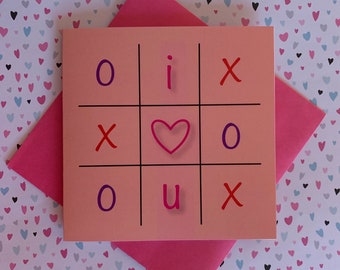 Tic Tac Toe Valentine's Love Card