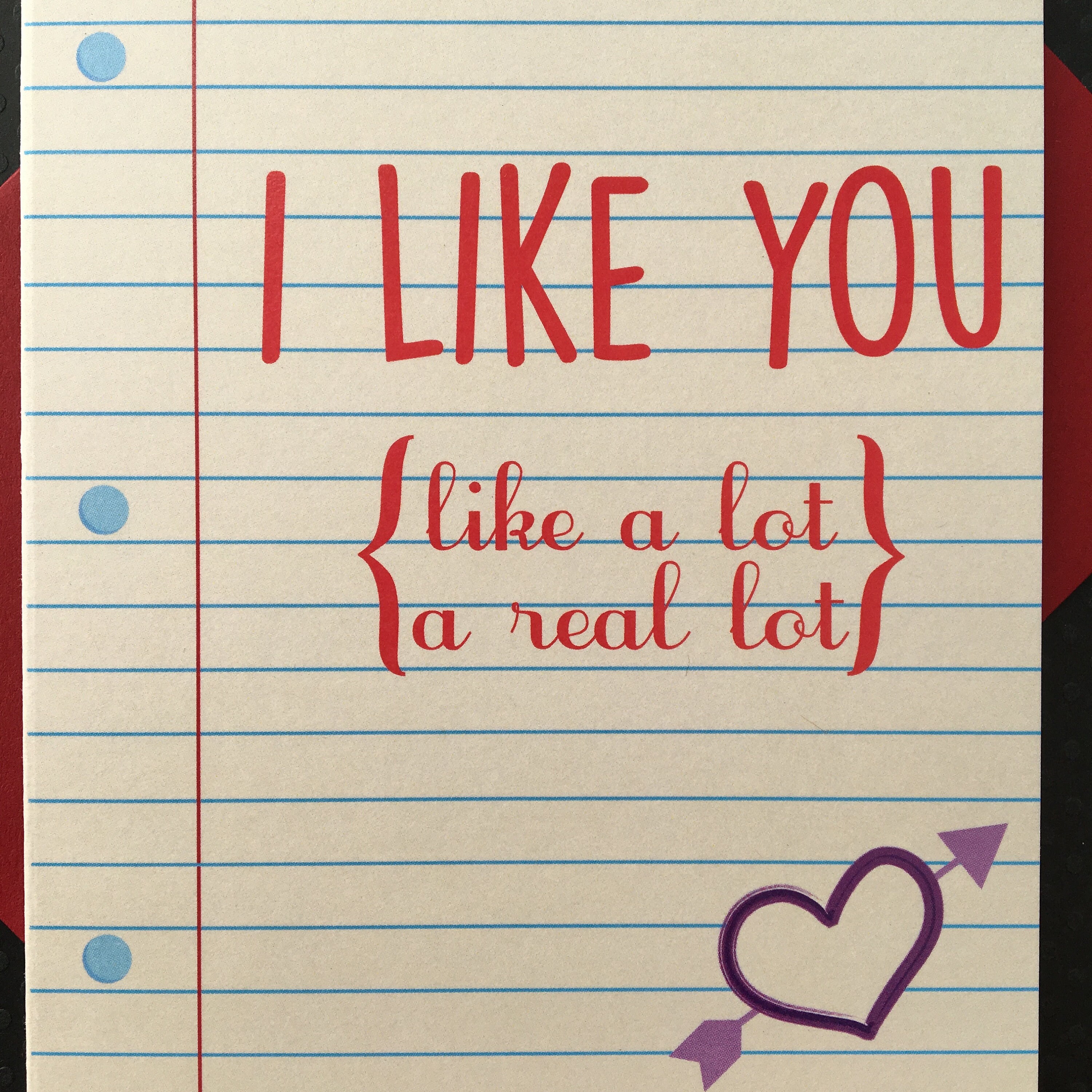 I LIKE YOU a Lot, Relationship Card, I Like You Card