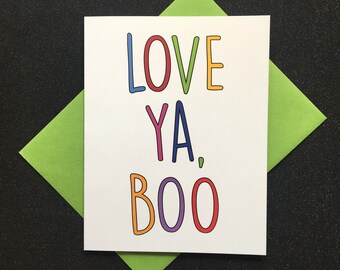 Love Ya, Boo!  I love you Card, Anniversary Card, Just Because Card, Valentine's Card, Relationship Card