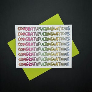 Congratu*fucking*lations Cartão Comemorativo | cartão de formatura | cartão do bebê | Cartão de noivado | Parabéns Cartão Comemorativo | Cartão de palavra suja