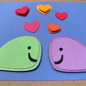 Whaley in Love. Love Card, Relationship Card, Valentine's Card, Anniversary Card, I Love You Card, Whales with Hearts Card image 3