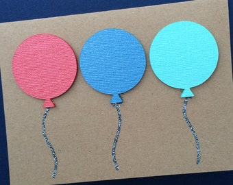 Happy Birthday Balloon Card with Glitter String