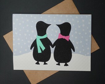 Starry Night Penguins, Love, Just Because, Relationship Greeting Card