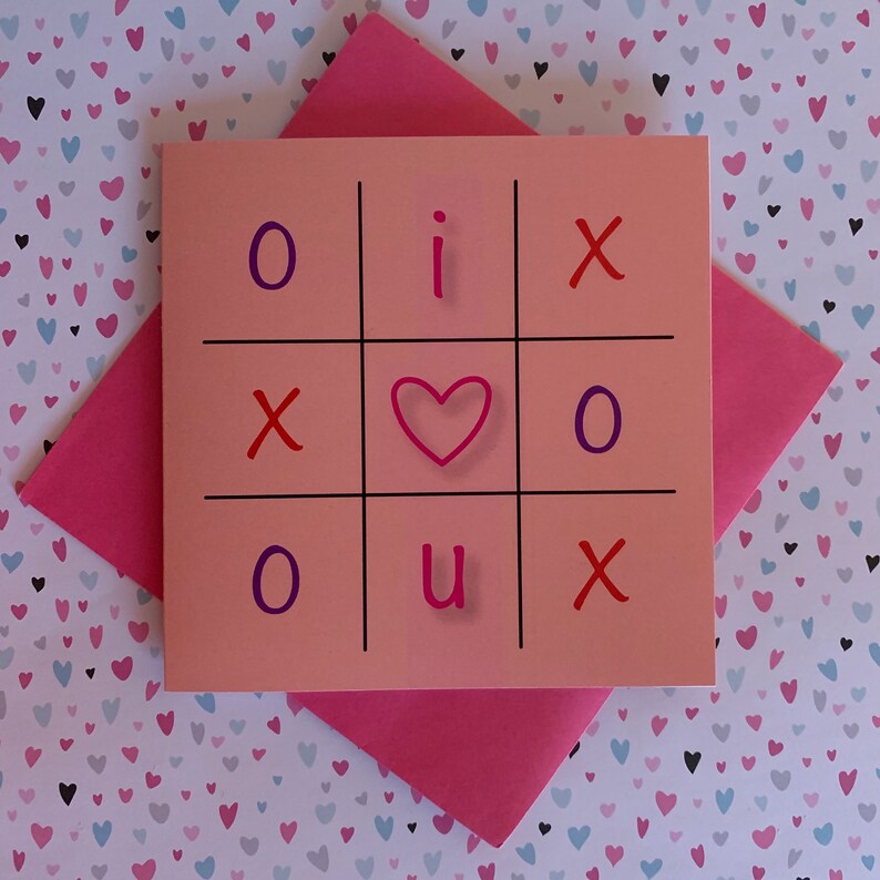 Tic Tac Toe Valentine's Love Card image 1