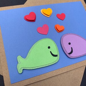 Whaley in Love. Love Card, Relationship Card, Valentine's Card, Anniversary Card, I Love You Card, Whales with Hearts Card image 4