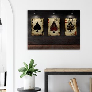 Vintage Ace Collection, Printable Poster Rustic Playing Card Art Prints ...