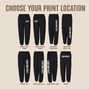 Custom Sweatpants Personalized Open Bottom Sweats Wide Leg Pants Sports Gym School College University Sorority Men Women Unisex Plus Size image 4