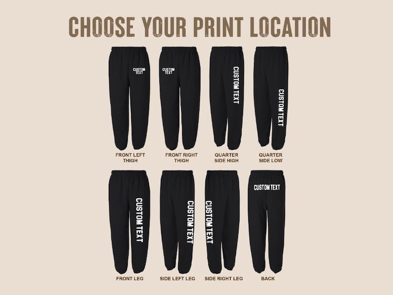 Custom Sweatpants Personalized Open Bottom Sweats Wide Leg Pants Sports Gym School College University Sorority Men Women Unisex Plus Size image 4