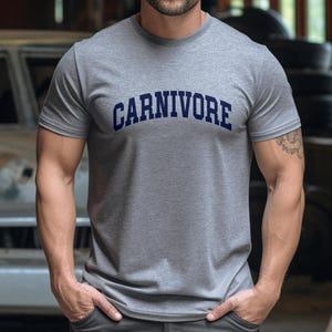Carnivore T-Shirt, Gift for Meat Lover Butcher Farmer Rancher Cuts of Meat Keto Paleo Long Tee Shirt Unisex Husband Boyfriend Wife Plus Size