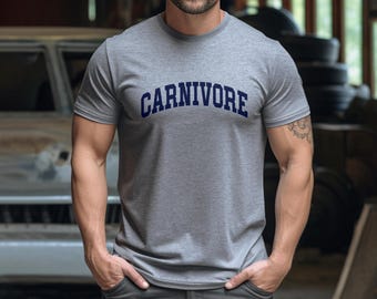 Carnivore T-Shirt, Gift for Meat Lover Butcher Farmer Rancher Cuts of Meat Keto Paleo Long Tee Shirt Unisex Husband Boyfriend Wife Plus Size