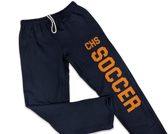 Custom School Sweatpants Personalized Open Bottom Sweats Wide Leg Pants Sports College Team University Sorority Men Women Unisex Plus Size