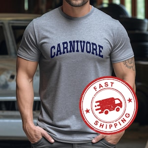Carnivore Shirt, Gift for Meat Lover Butcher Farmer Rancher Cuts of Meat Husband Boyfriend Xmas Unisex Tee Shirts Plus Size - Fast Shipping