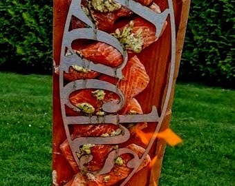 Flammlachsbrett Edelstahl für Feuerschale | Flammlachs Halter Grill Zubehör | Flame Salmon Board BBQ Geschenk
