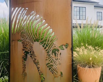 Sichtschutz, Windschutz, Stahl, Patina, Design, Zebra