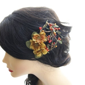 Autumn Flower Hair Clip: Woodland Berry Hair Accessory