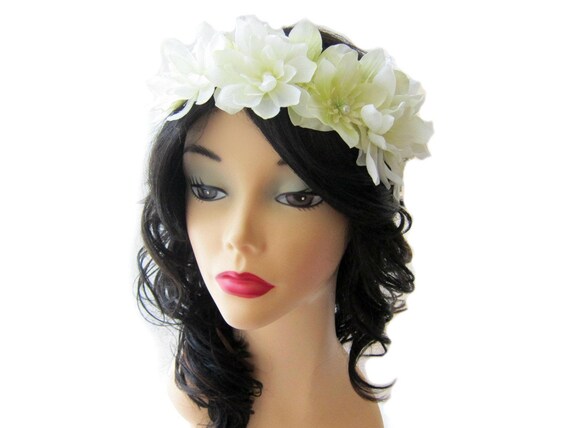 White floral headpiece Clearance