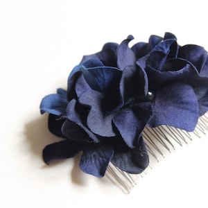 Navy blue flower hair comb wedding hair accessories bridesmaid hair flowers