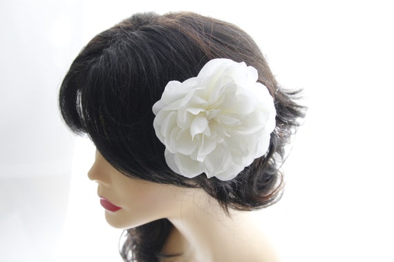 Large white hair flower discount