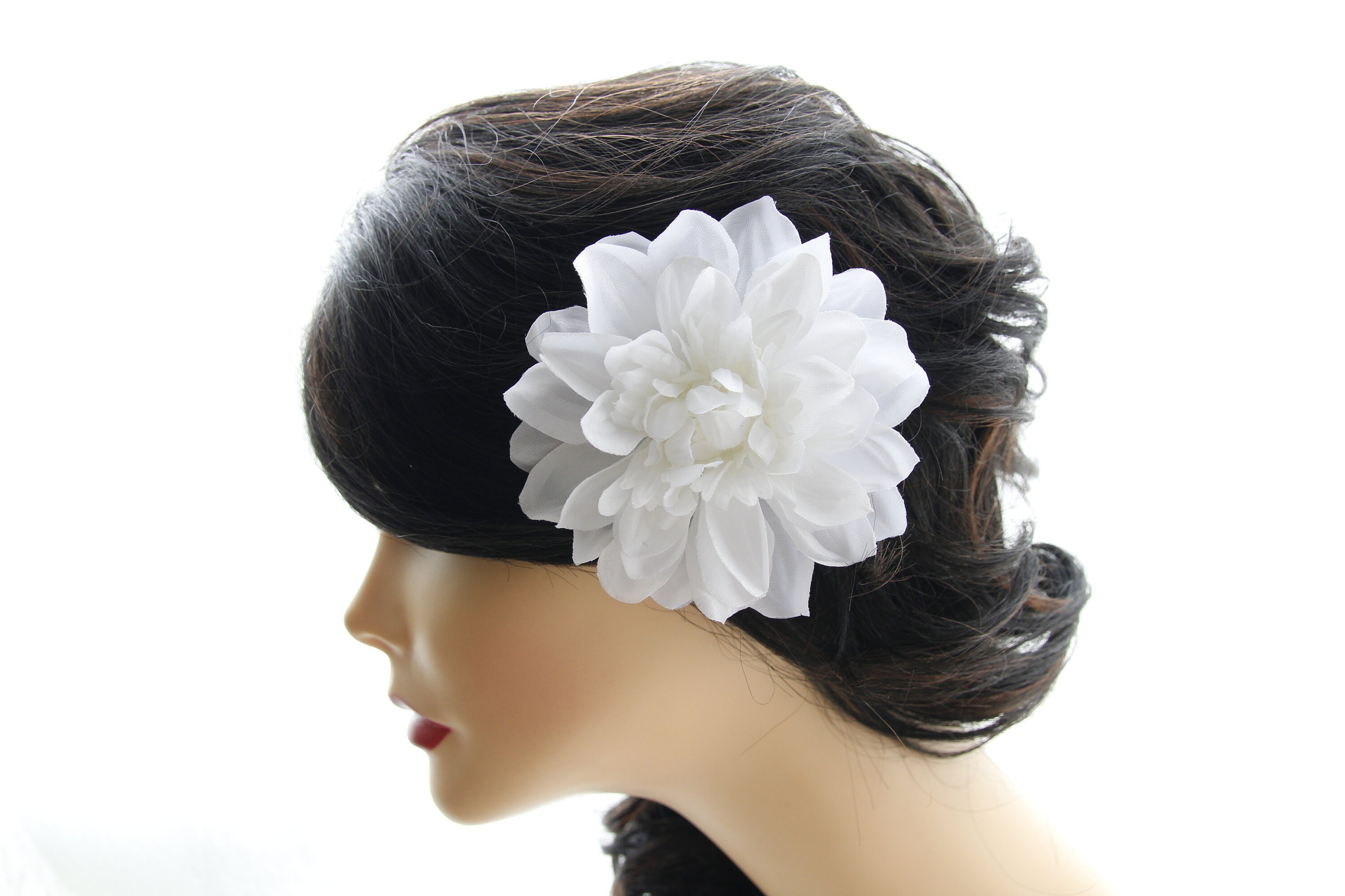 Large white hair flower deals