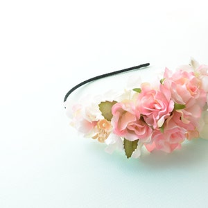 Pink Rose Flower Headband: Wedding Hair Accessory