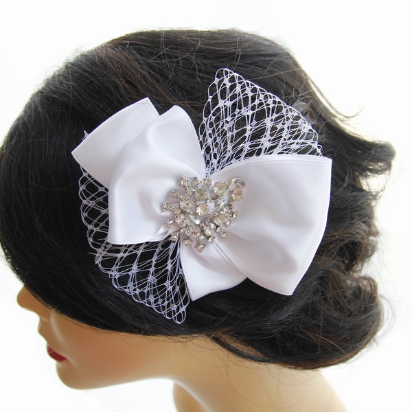 Bridal Hair Bow Etsy