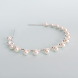 Large pearl headband, classic headpiece for bride, statement hair accessory for wedding, pearl headpiece