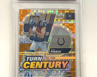 2022 Panini NFL #TC-21 Alec Pierce Rookie Card Auto turn-of-the-century #23/25 Orange Holo T.C.T. Grade Gem Mint 10 card stand included