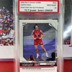 2024 Panini Instant #166 Caitlin Clark Rookie Karte T.C.T. Einstufung Gem Mint 10