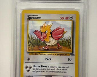 Authenticed 1999 Pokémon #62/64 Spearow Jungle Set English Official Release TCT Graded NM-MT