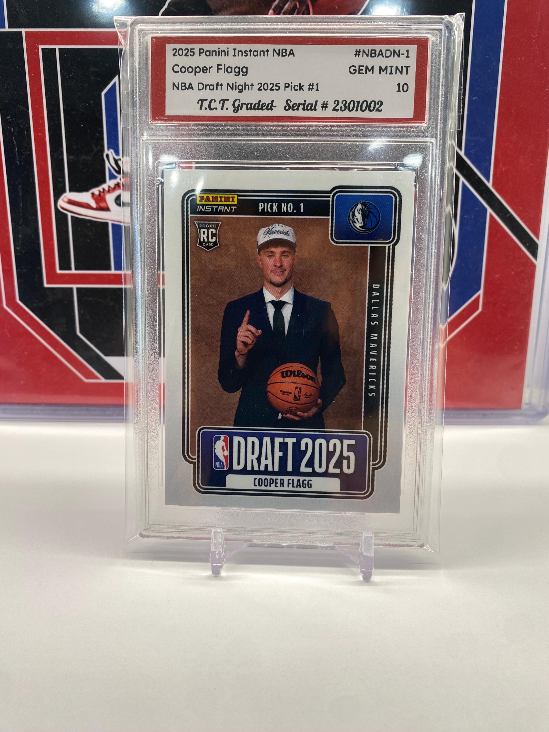 Cooper Flagg 2025 NBA Draft Night Card, T.C.T. Graded Gem Mint 10
