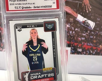 2025 Paige Bueckers Rookie Card #DN-1 Panini Instant WNBA Draft Pick #1 TCT Graded Gem Mint 10 card stand included