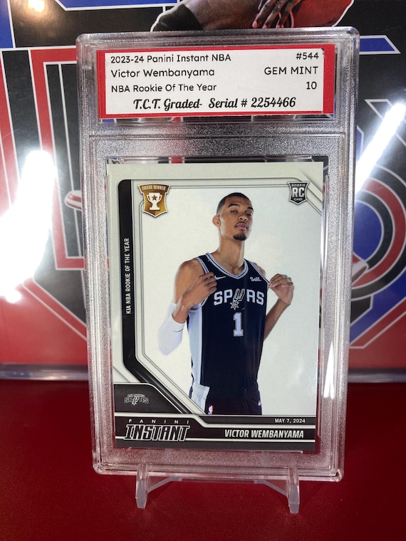 victor wembanyama graded rookie card Gold never misses for a generational Wembanyama's 202324 Panini Prizm Deca Gold Prizm rookie, PSA MINT 9. One of just 10 copies, featuring the most iconic Prizm parallel Victor Wembanyama Graded Rookie Card