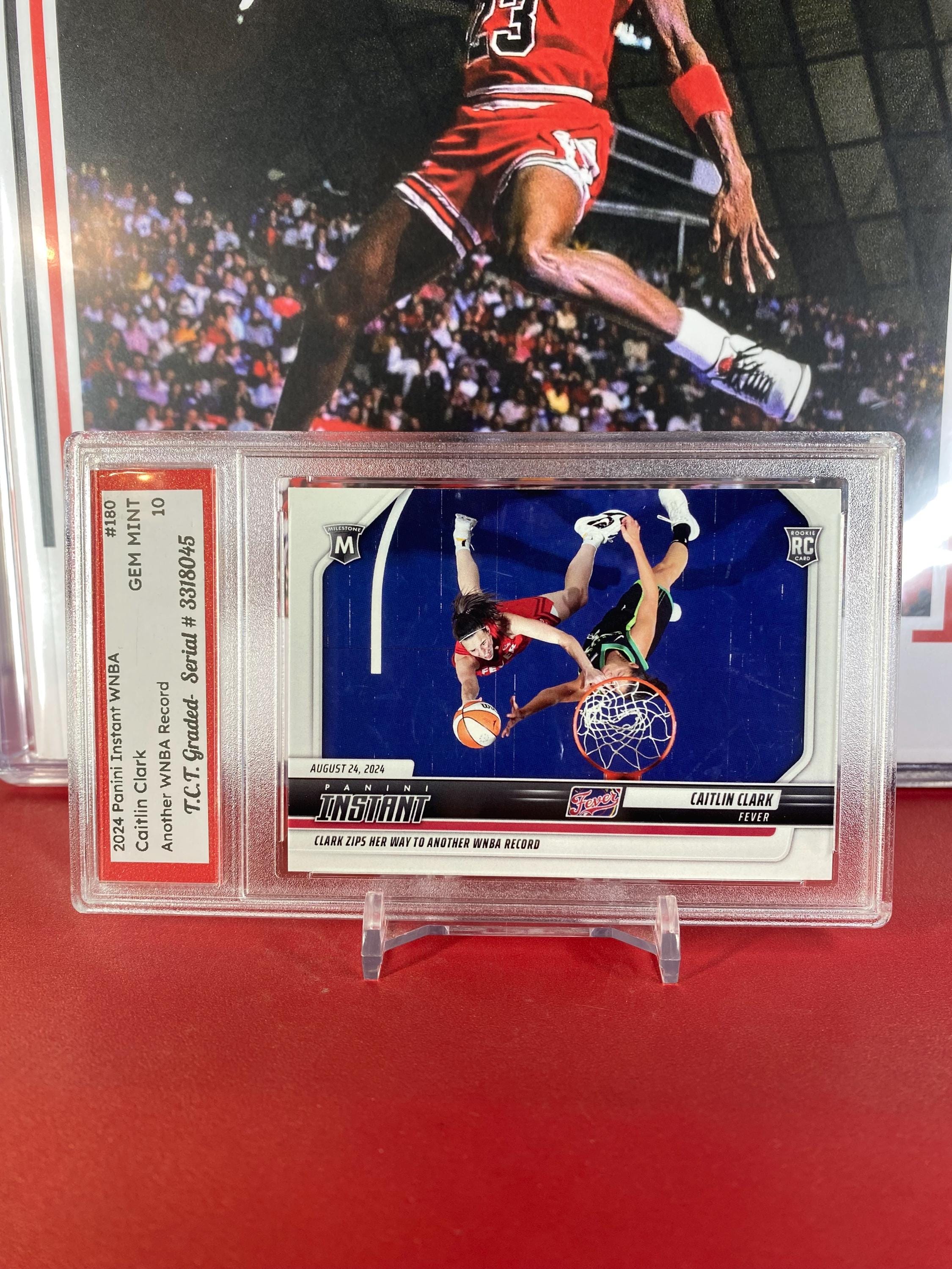 2024 Panini Instant WNBA #180 Caitlin Clark Rookie Card Another WNBA Record TCT Graded Gem Mint 10 (Authentic Panini Rookie Card)