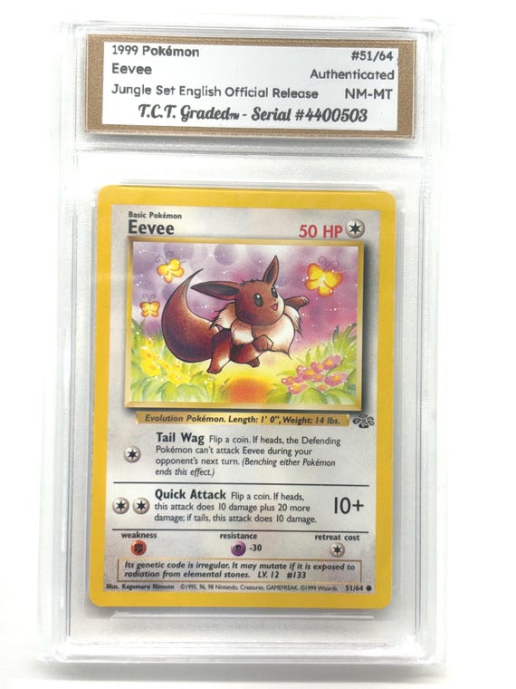 eevee 1995 pokemon card 51 64 51/64 Jungle English SHPNPokestore your opponent flips a coin Pokemon Card Eevee 51/64