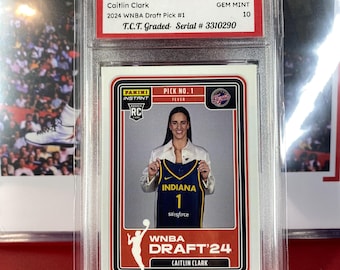 2024 Panini Instant Draft Night Caitlin Clark RC WNBA draft Pick #1 T.C.T Graded GEM Mint 10 (Authentic Panini Rookie Card)