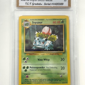 Authentic 1999 Pokémon #30/102 Ivysaur Base Set English Official Release TCT Graded Gem Mint 10