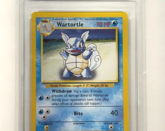 Authenticated 1999 Pokémon #42/102 Wartortle Base Set English Official Release TCT Graded NM-MT