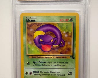 Authenticed 1999 Pokémon #46/62 Ekans Fossil Set English Official Release TCT Graded NM-MT