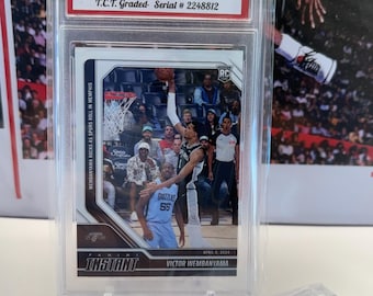 2023 Panini Instant #488 Victor Wembanyama Rookie Card “Rocks as Spurs Roll” T.C.T. Graded Gem Mint 10 with Stand