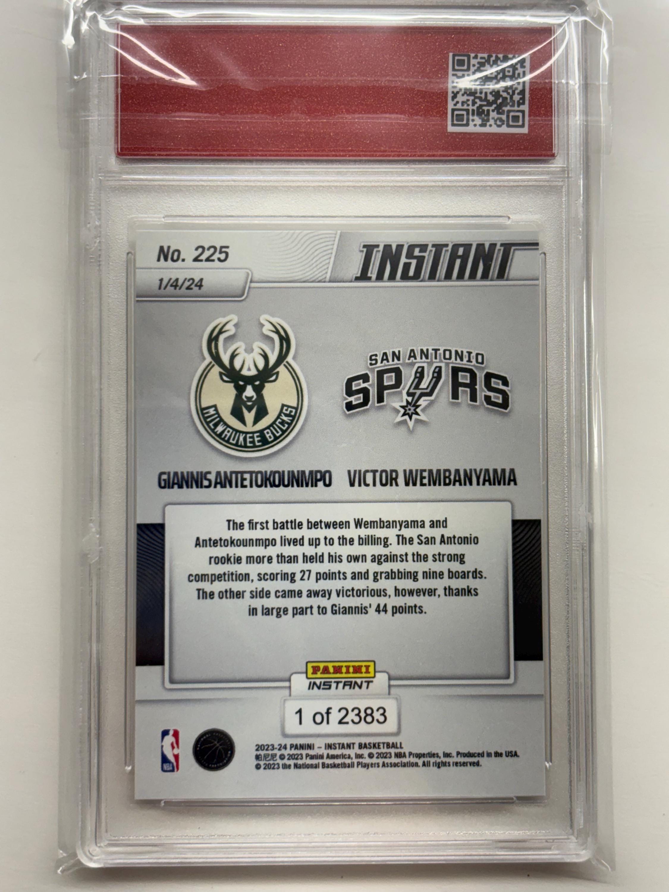 Victor Wembanyama VS Giannis Rookie Card 2023-24 Panini Instant NBA ...