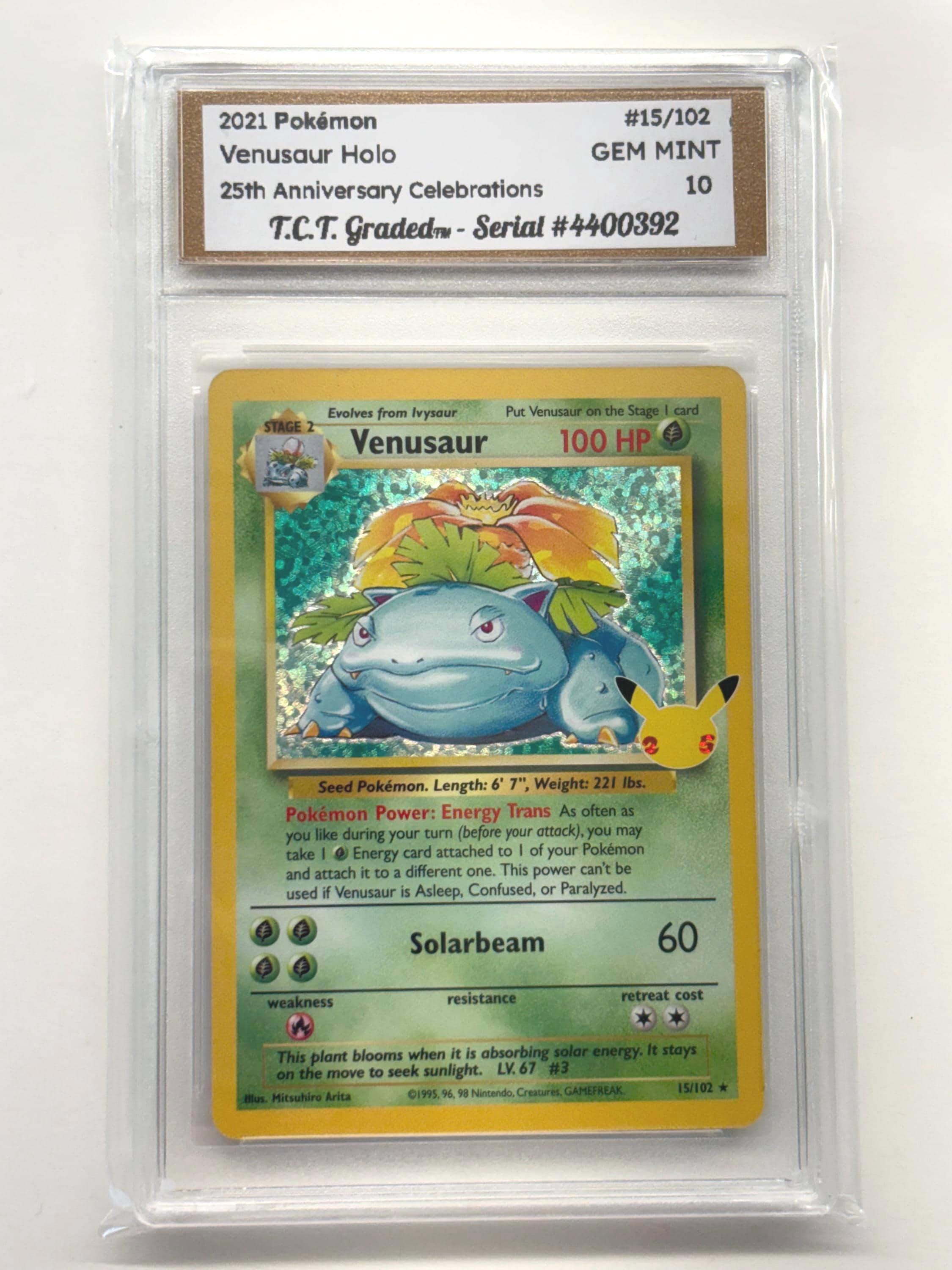 25th anniversary pokemon cards venusaur 2021 Pokémon #15/102 Venusaur Holo 25th Anniversary Celebrations TCT Graded  Gem Mint 10