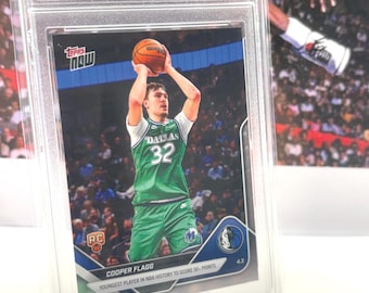 Cooper Flagg NBA HISTORY 50+ Points 2025 Topps Now NBA #241 Rookie Card T.C.T. Graded Gem Mint 10 with Stand