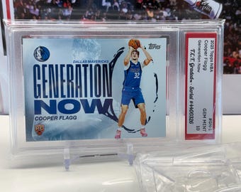 Cooper Flagg 2025 Topps NBA Generation Now Rookie Card T.C.T. Graded(TM) Gem Mint 10 with Stand