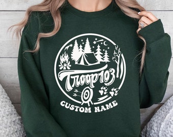 Girl Camping Shirt, Funny Cookie Dealer TShirt, Scout Leader Gift, Custom Scout Troop Number
