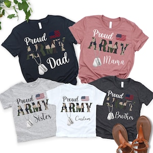 Proud Army Family Shirts, Cool USA Army Dad Custom T-Shirt, Custom Army Family Outfits