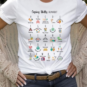 Coping Skills Alphabet Shirt, Mental Health Shirt, School Counselor Shirt, Psychologist Shirt, School Social Worker Shirt,Social Worker Gift