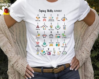 Coping Skills Alphabet Shirt, Mental Health Shirt, School Counselor Shirt, Psychologist Shirt, School Social Worker Shirt,Social Worker Gift